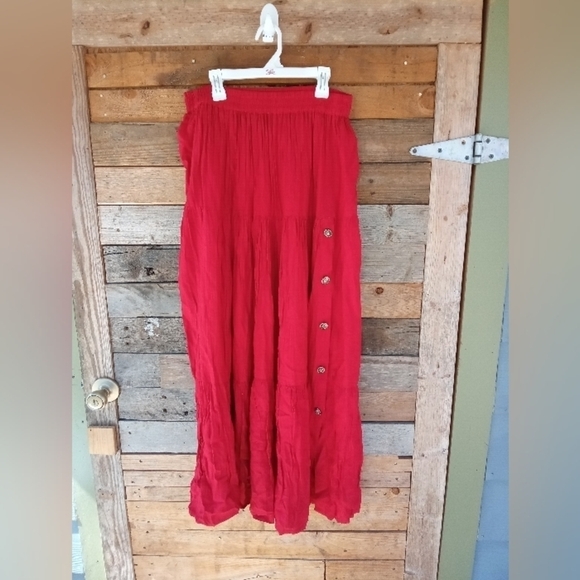 Ozark Mountain Jean Company Dresses & Skirts - Women's Red Maxi Skirt Boho Size Small